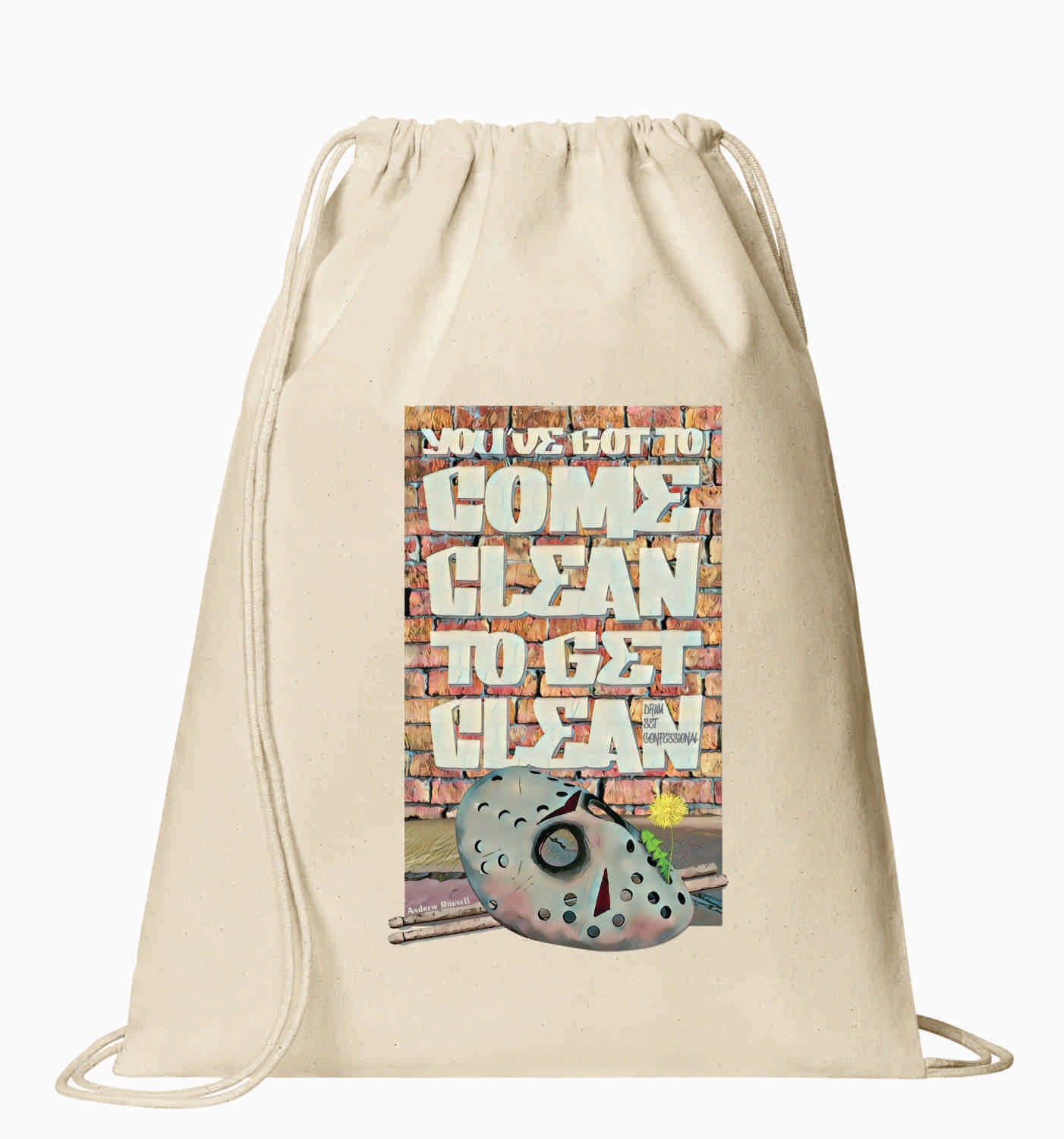 DSC "Mask" Drawstring Bag/Backpack (100% of profits fuel outreach and donations to addiction/recovery causes.)