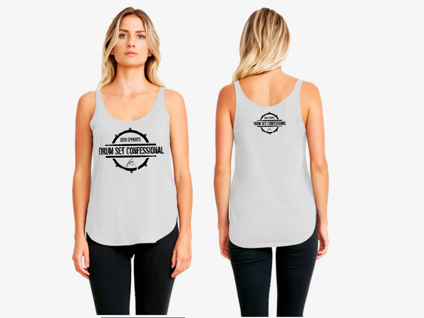 DSC Signature Gray Next Level Apparel Ladies' Festival Tank (100% of profits fuel outreach and donations to addiction/recovery causes.)