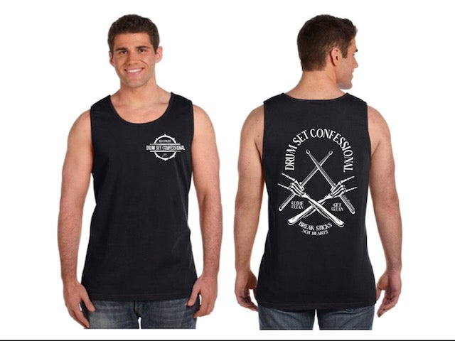 DSC "Bones" Crest Comfort Colors Adult Heavyweight Tank (100% of profits fuel outreach and donations to addiction/recovery causes.)