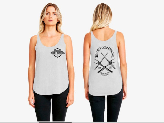 DSC "Bones" Gray Crest Next Level Apparel Ladies' Festival Tank (100% of profits fuel outreach and donations to addiction/recovery causes.)
